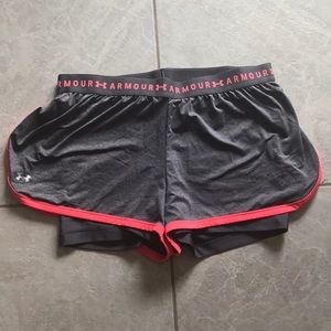 Under armour shorts with sliders under them